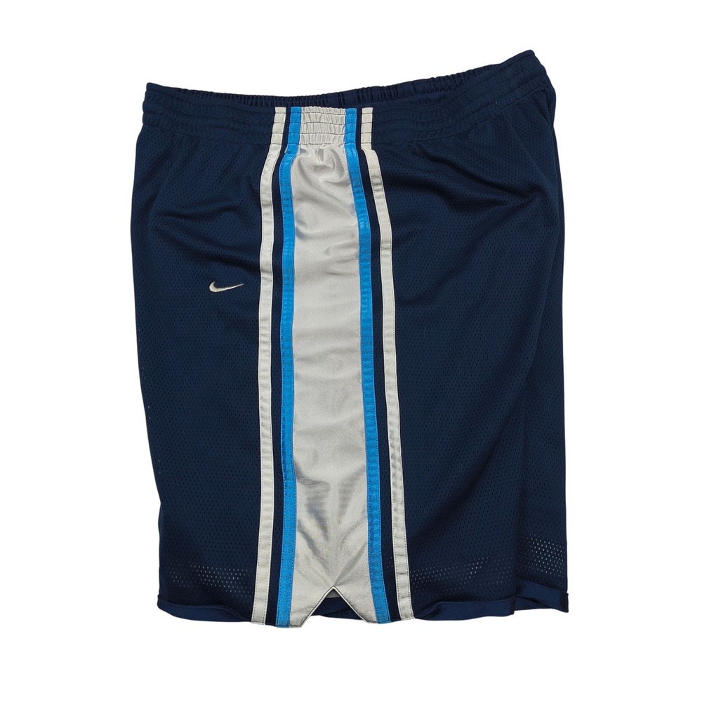 Nike Mens XXL Reversible Basketball Shorts Navy Blue Silver Mesh Athletic
